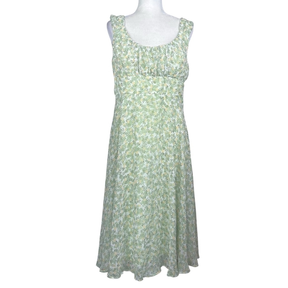 Y2K Connected Fairy Core Dress 14 Whimsical Earthy Leaves Green Flowy